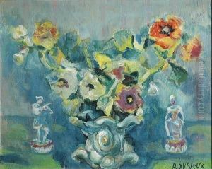 A Still Life With Flowers And Porcelain Figures