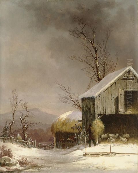Winter Farm Scene, Connecticut - view 1