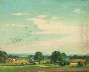 Landschaften, Teilweise Mit Roten Hausern by Max Durschke