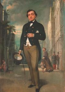 Portrait, Full Length, Of A Gentleman Smoking A Cigar