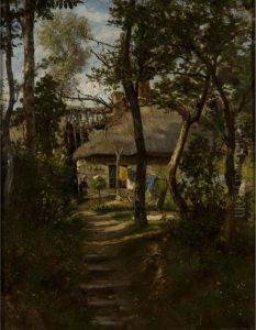 Dutilleux Constant Chaumiere A Barbizon by Constant Dutilleux