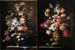 Vases De Fleurs Sur Entablements by Jacques-Charles Dutillieu