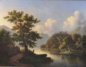 Chateau Fortifie Dominant Un Paysage De Riviere