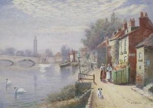 Views On The Thames Near Chiswisk And Chiswick Eyot by Edward John Duval