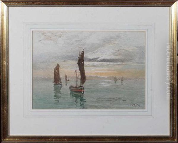 Fishing Boats At Sunset - view 1