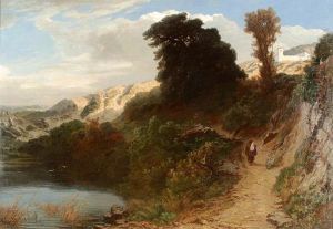 Italienische Landschaft Mit Kapuzinermonch Auf Dem Weg Zum Kloster