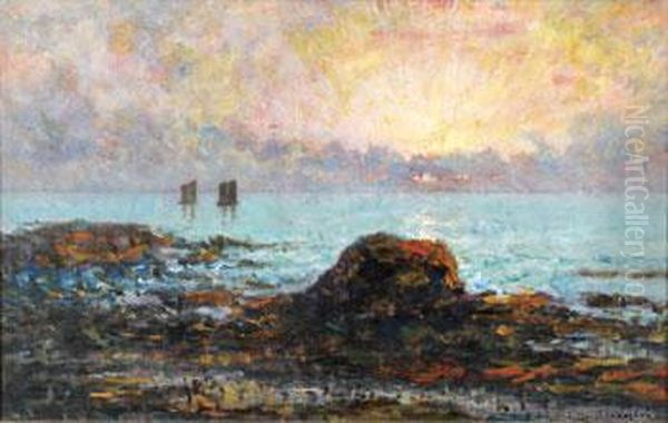 Barques Sous Voiles Soleil Couchant - view 1