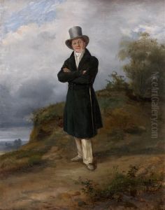 Portrait De Gentilhomme Sur Une Falaise by Jules-Alexandre Duval-Lecamus