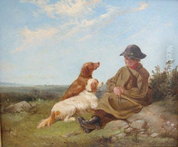 Figure And Dogs Amongst - view 1