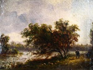 Traveler On River Bank
