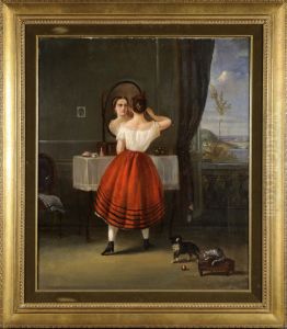 Femme Se Mirant by Francois Duyck