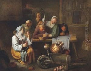 Satirische Voorstelling In Een Boereninterieur