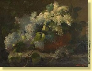 Nature Morte Aux Fleurs Sur Un Entablement