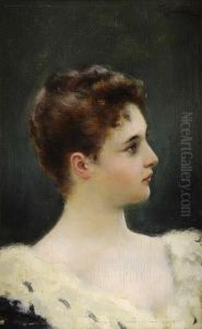 Portrait Einer Jungen Dame. by Franz Dvorak