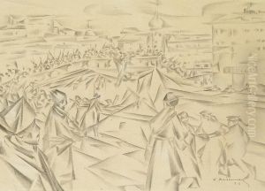 Vikentievich Dydyschko: Two Constructivistic Drawings From The Russian Revolution by Konstantin V. Dydyshko