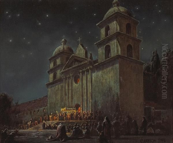 Evening Ceremony, Santa Barbara Mission - view 1