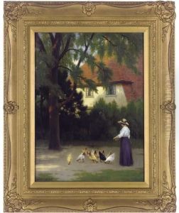 Feeding The Chickens by Alfred Henry Dyer