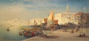 A View Of The Riva Degli Schiavoni, Venice by Charles Gifford Dyer