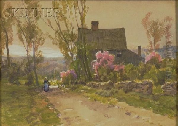 View With A Woman On A Path By A Country House - view 1