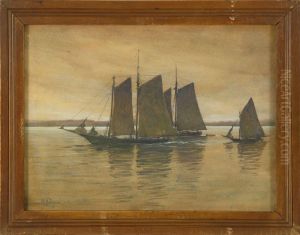 Schooners At Rest by Hezekiah Anthony Dyer