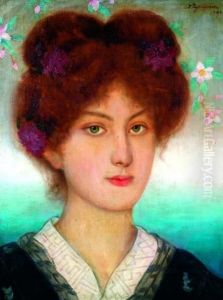 Portrait De Jeune Fille by Waclaw Dyzmanski