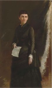 Portrait Of A Lady Holding A Letter by Susan H. Macdowell Eakins