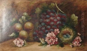 Still Life Of Fruit And A Bird's Nest; And A Still Life Of Fruit With A Basket by Chester Earles