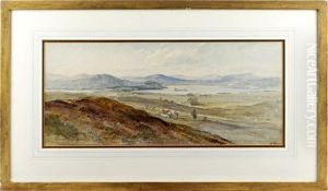 Cottages In A Hillside, And Four Other Landscapes By The Earp Family by Henry Earp