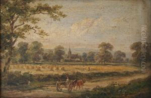 Harvest Scene With A Farmer's Cart by Henry Earp