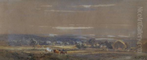 Farmer And Horses Returning Home - view 1
