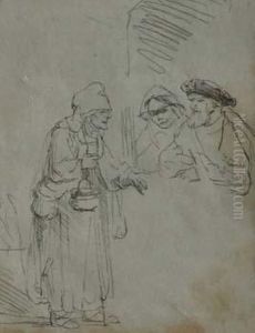Study After Rembrandt by Sir Alfred East