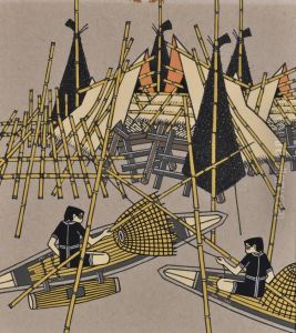 Fishermen With Lobster Pots by Eastern School