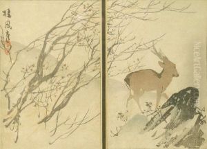 Deer In A Landscape by Eastern School