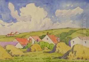 Farm Scene After The Harvest by Mary Alexandra Bell Eastlake