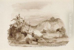 Little Camp In Utica, Lake Oneida by Seth Eastman
