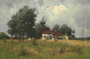Farmhouse In A Landscape by Charles Harry Eaton