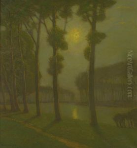 Morning On The Bruges Canal by Charles Warren Eaton