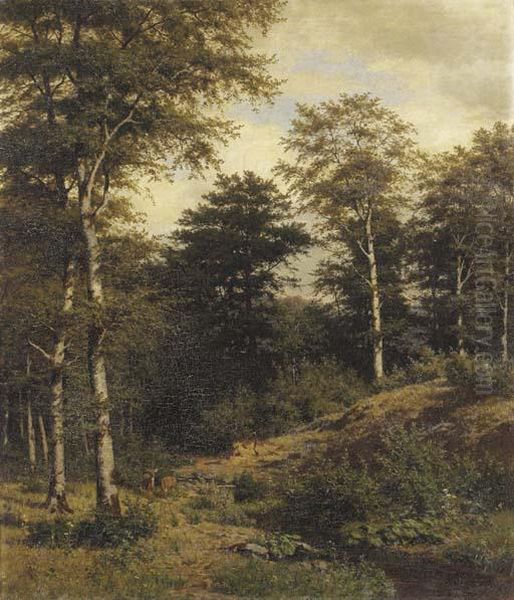 Deer In A Forest Clearing - view 1