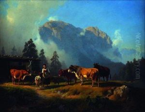 Paysanne Et Troupeau