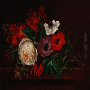 A Flower Bouquet On A Stone Sill by Jonna Eberlin