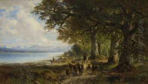 Herde Unter Eichen Am Starnberger See by Carl Ebert