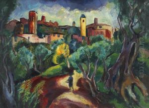 Landschaft Bei Santa Chiara by Josef Eberz