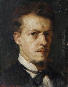Portrait Of A Man by Lajos Deak Ebner