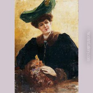 Retrato De Dama Con Sombrero by Jose Echena