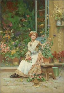 La Vendedora De Flores (the Flower Seller) by Jose Echena