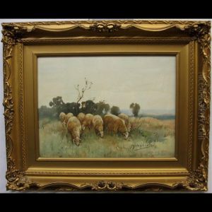Grazing Sheep by Frederick Charles Vipont Ede