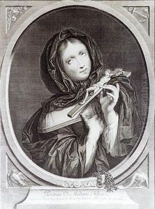 Portret Pani Helyot by Gerard I Edelinck