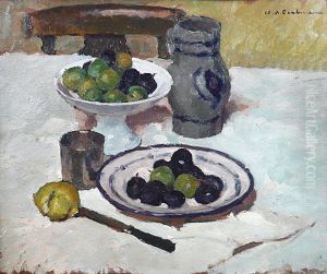 Nature Morte Au Pichet Et Aux Fruits