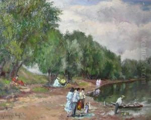 Schuler Der Akademie Budapest. 
Holzrahmen by Gyula Eder