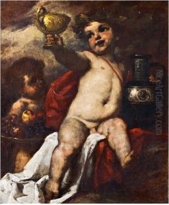 Putto Serleggel Es Kancsoval by Gyula Eder